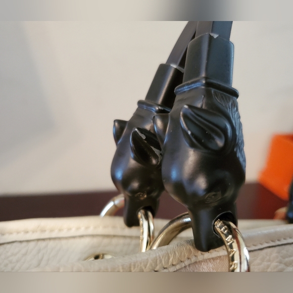 Vintage Anya Hindmarch Signature Striped bucket bag with metal foxhead handles - Picture 11 of 16